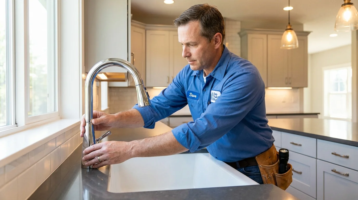 Kitchen faucet installation by Johns Plumbing LLC in Ambridge