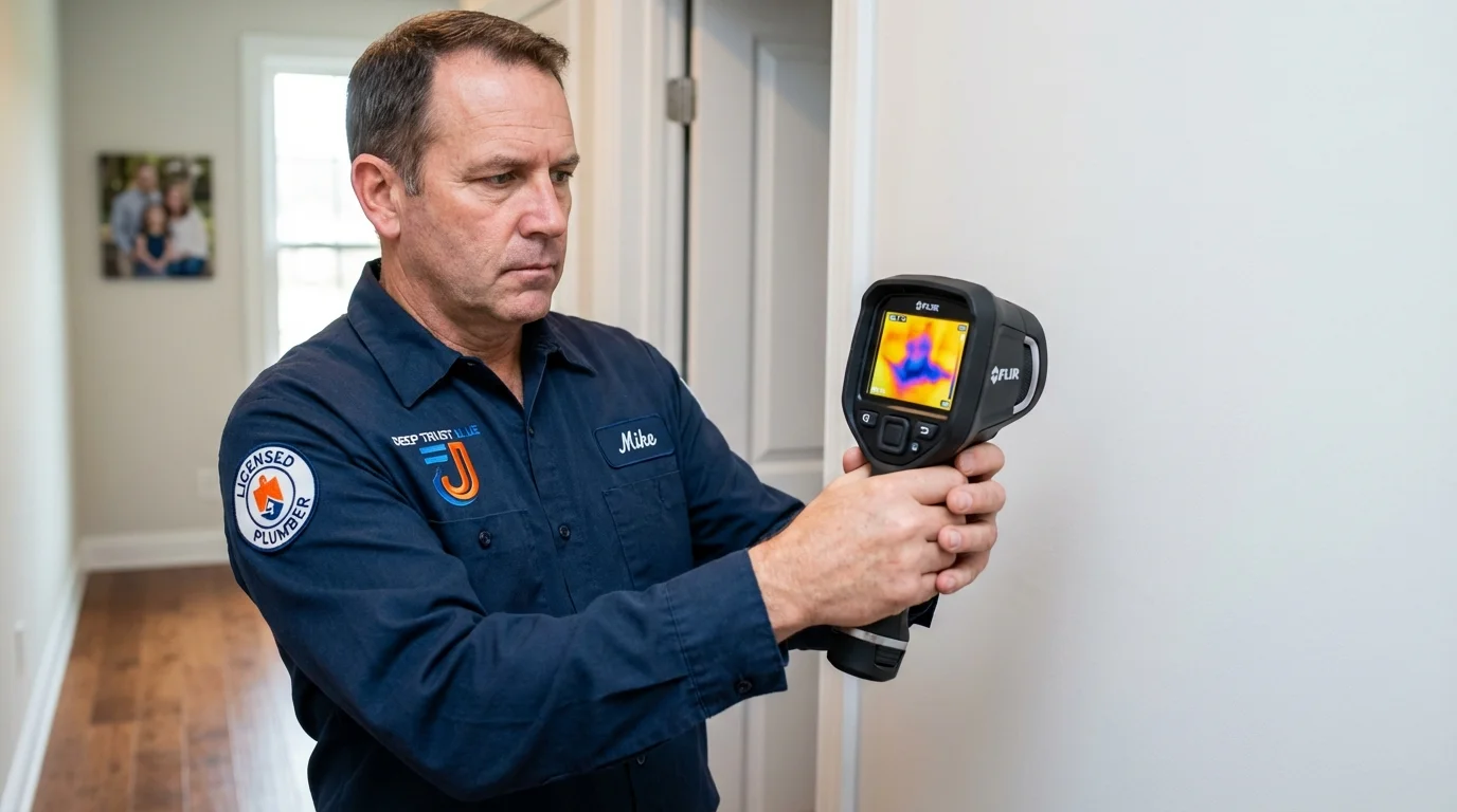Thermal imaging leak detection by Johns Plumbing LLC in Ambridge